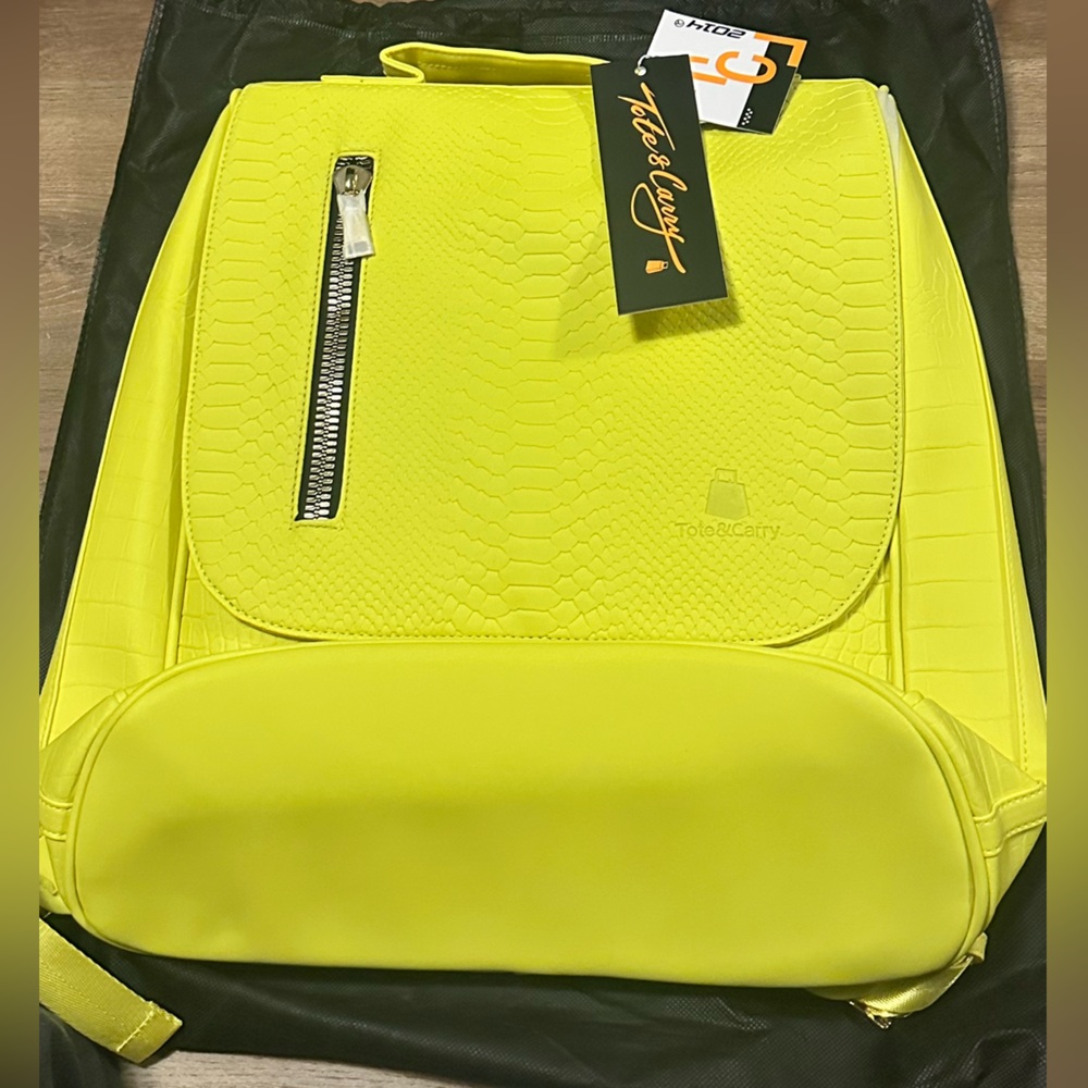 Yellow tote and carry backpack